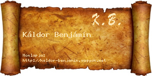 Káldor Benjámin névjegykártya